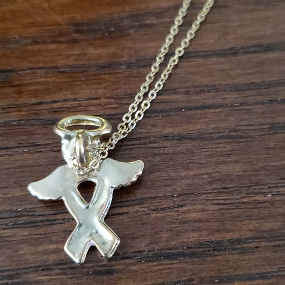 BREST CANCER AWARENESS  ANGEL PENDANT NECKLACE. - Picture 4 of 5